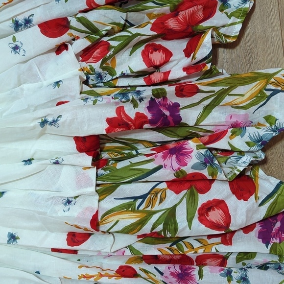 Jopou Romantic Victorian Ruching Floral Maxi Skirt Voile High Waist S NWT - Picture 2 of 10